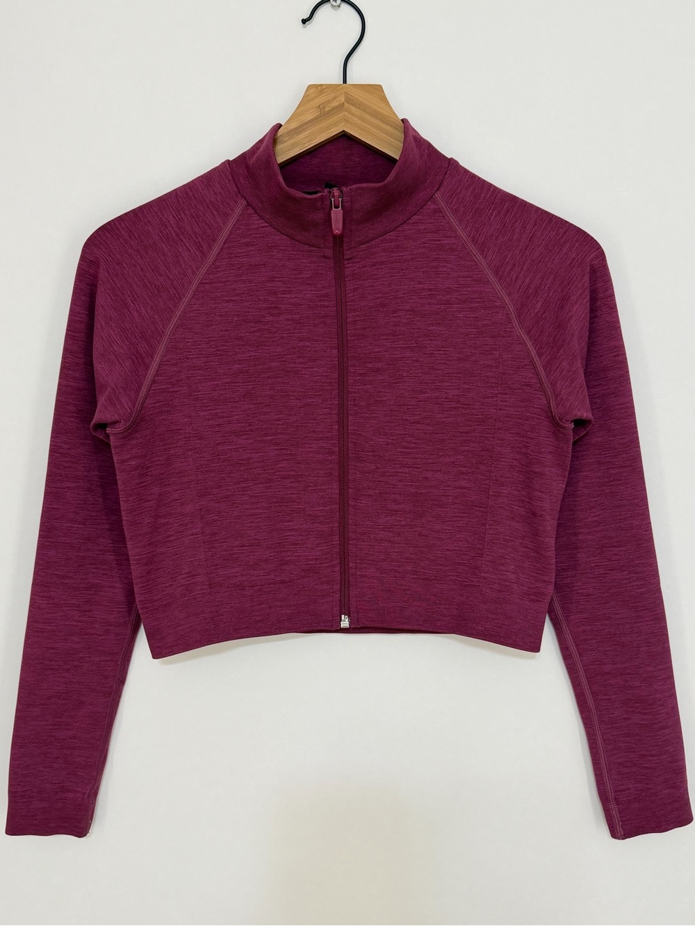Alphalete Women's Amplify Cropped Jacket Heathered Bordeaux Size Small